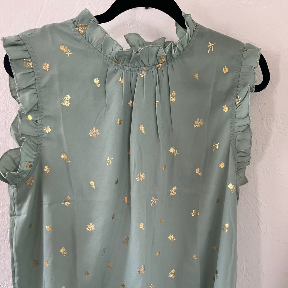 Floral Print Ruched Trim Shirt